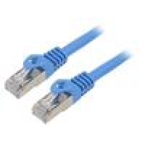 Patch cord F/UTP 6 lanko CCA PVC modrá 1m 26AWG Žíly: : 8 1ks.