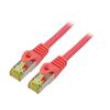 Patch cord S/FTP 6a lanko Cu LSZH červená 1m 27AWG Žíly: : 8