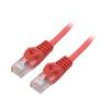 Patch cord U/UTP 5e lanko CCA PVC červená 1,5m 26AWG Žíly: : 8