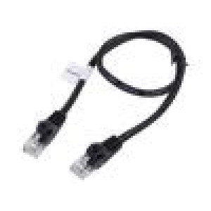 Patch cord U/UTP 6 lanko CCA PVC černá 0,5m 26AWG Žíly: : 8