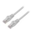 Patch cord U/UTP 6 lanko CCA PVC šedá 1,5m 26AWG Žíly: : 8