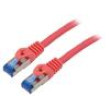 Patch cord S/FTP 6a lanko CCA LSZH červená 1m 26AWG Žíly: : 8