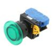 Přepínač: tlačítkový 22mm Stab.pol: 2 NO zelená LED IP65 pol: 2
