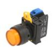 Přepínač: tlačítkový 22mm Stab.pol: 2 NO oranžová LED IP65