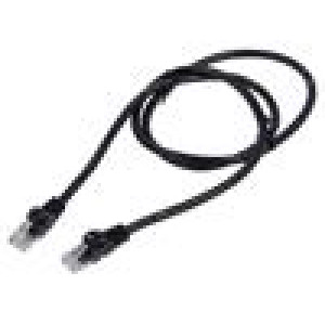 Patch cord U/UTP 6 lanko CCA PVC černá 1m 26AWG Žíly: : 8