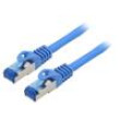 Patch cord S/FTP 6a lanko CCA LSZH modrá 0,5m 26AWG Žíly: : 8