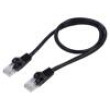 Patch cord U/UTP 5e lanko CCA PVC černá 0,5m 26AWG Žíly: : 8