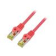 Patch cord S/FTP 6a lanko Cu LSZH červená 2m 27AWG Žíly: : 8