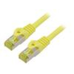 Patch cord S/FTP 6a lanko Cu LSZH žlutá 0,5m 27AWG Žíly: : 8