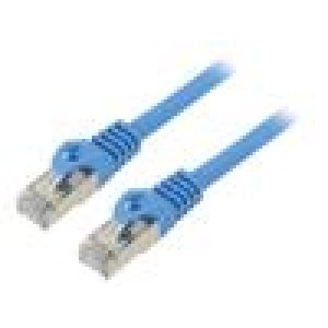 Patch cord F/UTP 6 lanko CCA PVC modrá 0,25m 26AWG Žíly: : 8