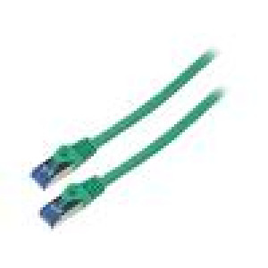 Patch cord S/FTP 6a lanko CCA LSZH zelená 15m 26AWG Žíly: : 8