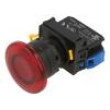 Přepínač: tlačítkový 22mm Stab.pol: 1 NO červená LED IP65 YW