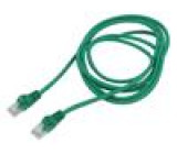 Patch cord U/UTP 5e lanko CCA PVC zelená 2m 26AWG Žíly: : 8