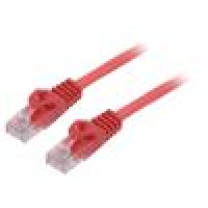 Patch cord U/UTP 6 lanko CCA PVC červená 1,5m 26AWG Žíly: : 8