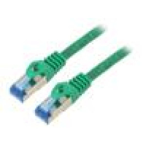 Patch cord S/FTP 6a lanko CCA LSZH zelená 1m 26AWG Žíly: : 8