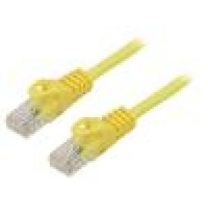 Patch cord U/UTP 5e lanko CCA PVC žlutá 10m 26AWG Žíly: : 8