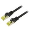 Patch cord S/FTP 6a lanko Cu LSZH černá 0,25m 27AWG Žíly: : 8