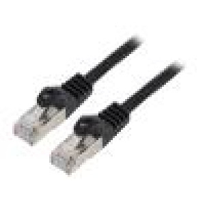 Patch cord F/UTP 6 lanko CCA PVC černá 0,5m 26AWG Žíly: : 8