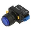 Přepínač: tlačítkový 22mm Stab.pol: 2 NO modrá LED IP65 pol: 2
