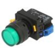 Přepínač: tlačítkový 22mm Stab.pol: 1 NO zelená LED IP65 pol: 2