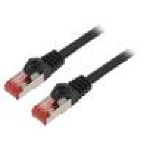 Patch cord S/FTP 6 lanko Cu LSZH černá 5m 26AWG Žíly: : 8