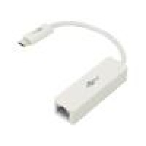 Adaptér USB-C RJ45 zásuvka,USB C vidlice 0,12m bílá 5bps