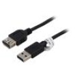 Kabel USB 2.0 USB A zásuvka,USB A vidlice 3m černá Žíla: Cu