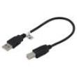 Kabel USB 2.0 USB A vidlice,USB B vidlice 0,25m černá PVC
