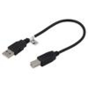 Kabel USB 2.0 USB A vidlice,USB B vidlice 0,25m černá PVC