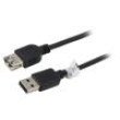 Kabel USB 2.0 USB A zásuvka,USB A vidlice 5m černá Žíla: Cu