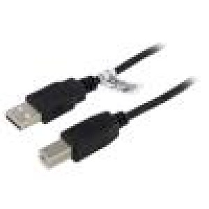 Kabel USB 2.0 USB A vidlice,USB B vidlice 3m černá Žíla: CCS