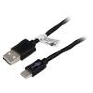 Kabel USB 2.0 USB A vidlice,USB C vidlice niklovaný 1,8m