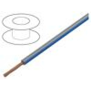 Wire H05V-K,LgY stranded Cu 0.35mm2 PVC grey-blue 300V,500V