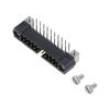 10+10 Pos. Male DIL Horizontal Throughboard Conn. Jackscrews