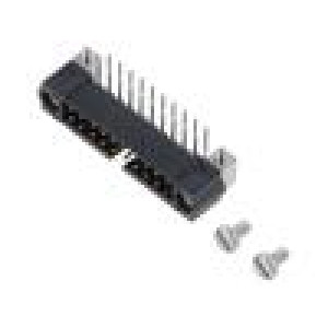10+10 Pos. Male DIL Horizontal Throughboard Conn. Jackscrews