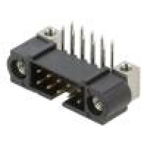 5+5 Pos. Male DIL Horizontal Throughboard Conn. Jackscrews