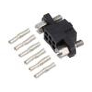 3+3 Pos. Female DIL 24-28AWG Cable Conn. Kit Jackscrews