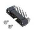 7+7 Pos. Male DIL Horizontal Throughboard Conn. Jackscrews