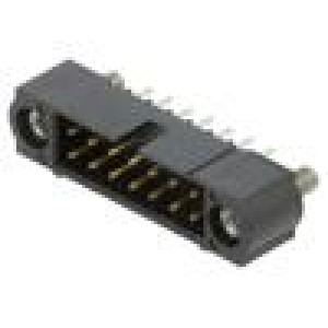 7+7 Pos. Male DIL Vertical Throughboard Conn. Jackscrews