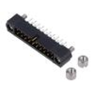 10+10 Pos. Male DIL Vertical Throughboard Conn. Jackscrews