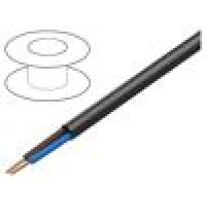 Vodič H03VV-F 2x0,75mm2 lanko Cu PVC černá 300V Třída: 5