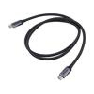 Kabel USB 3.2 USB C vidlice,z obou stran 1m černá 20Gbps