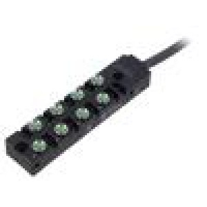 Rozbočovač M8 PIN: 3 5m zásuvka 2A -25÷80°C PUR IP67 30VDC
