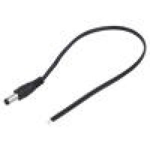 Kabel 2x0,5mm2 DC 5,5/2,1 zástrčka přímý černo-šedá,černá