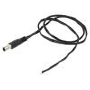 Kabel 2x0,5mm2 DC 5,5/2,5 zástrčka přímý černo-šedá,černá