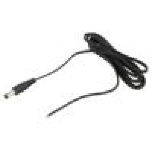 Kabel 2x0,5mm2 DC 5,5/2,1 zástrčka přímý černo-šedá,černá