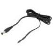 Kabel 2x0,5mm2 DC 5,5/2,5 zástrčka přímý černo-šedá,černá 1m