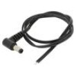 Kabel 2x0,5mm2 DC 5,5/2,1 zástrčka úhlový černo-šedá,černá