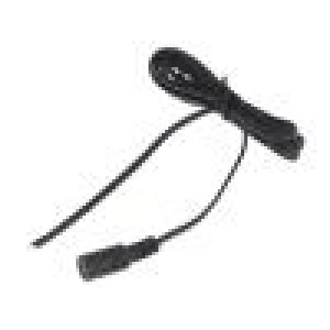 Kabel 2x0,5mm2 DC 5,5/2,1 zástrčka přímý černo-šedá,černá 3m
