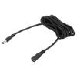 Kabel 2x0,5mm2 DC 5,5/2,1 zástrčka,DC 5,5/2,1 zásuvka přímý